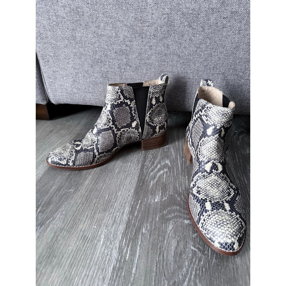 MADWELL black white snake embossed leather heeled Carina booties boots shoes - Picture 8 of 12